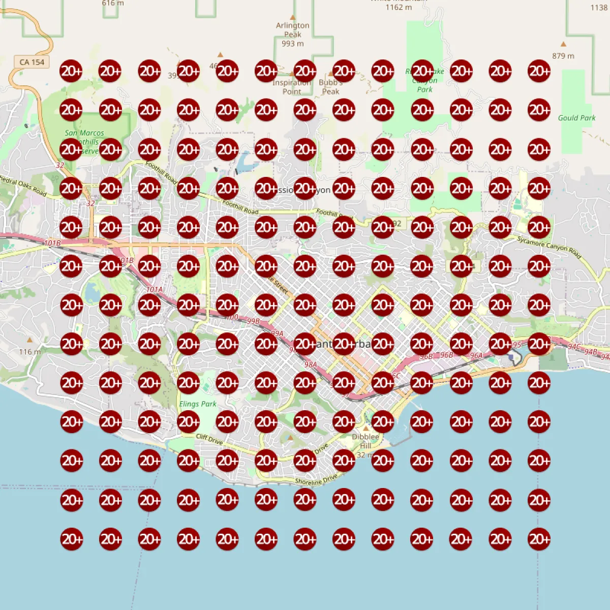 Home retailer local rank grid before