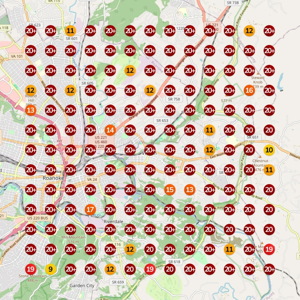 Wellness clinic local rank grid before